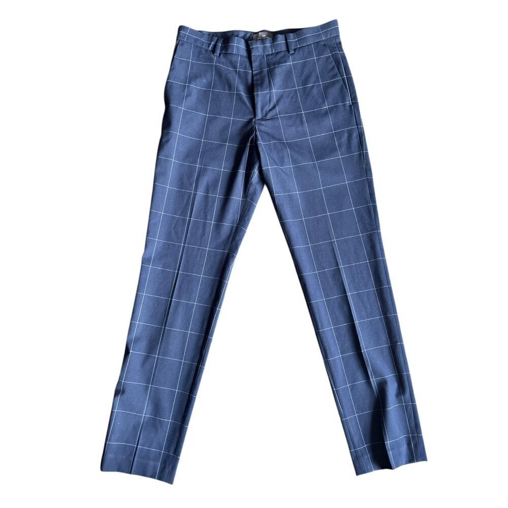 H&M Women's Navy Blue Slim Fit Coupe Pants - Picture 2 of 7
